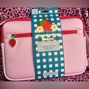 Laptop Case,Wandering Moon Pink Laptop Case,Strawberry Laptop Case 15”